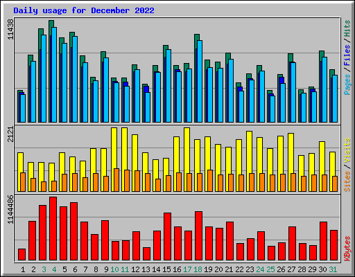 Daily usage for December 2022